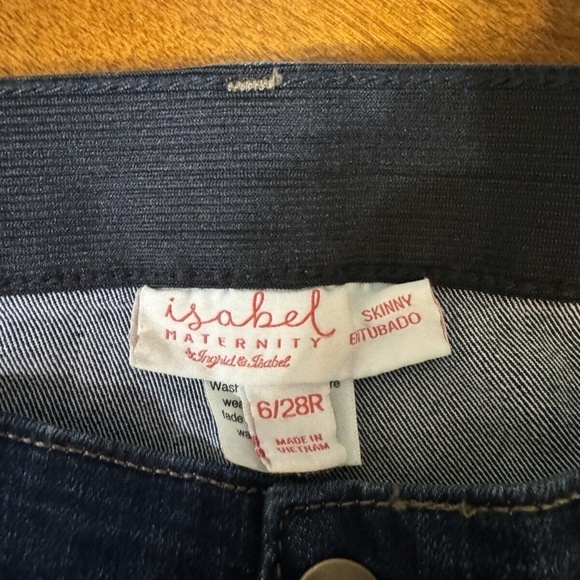 Isabel Maternity NWT Size 6 Low-Rise Dark Wash Skinny Leg Jeans w/28.5" Inseam - Picture 4 of 5